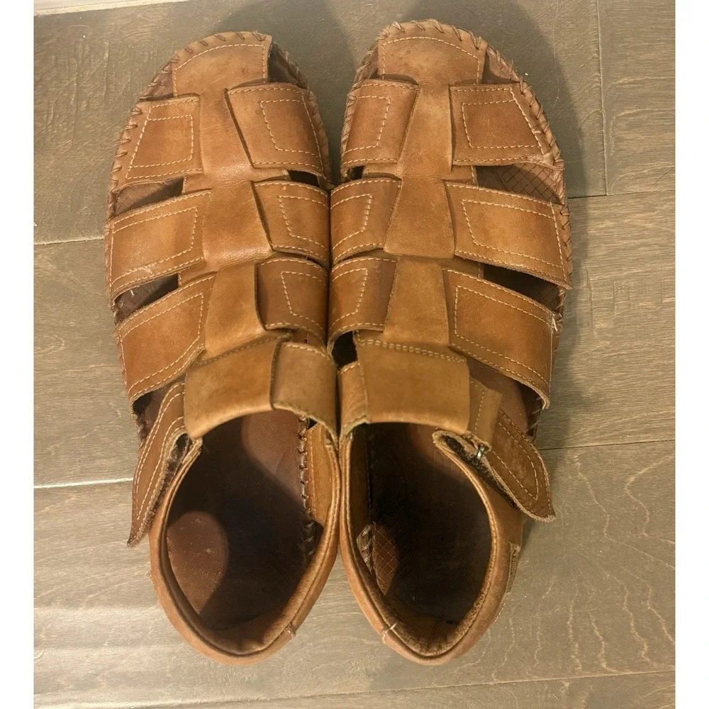 Pikolinos Tarifa Fisherman Sandals Mens 8.5 EU 42 Brown Soft Leather Outdoor